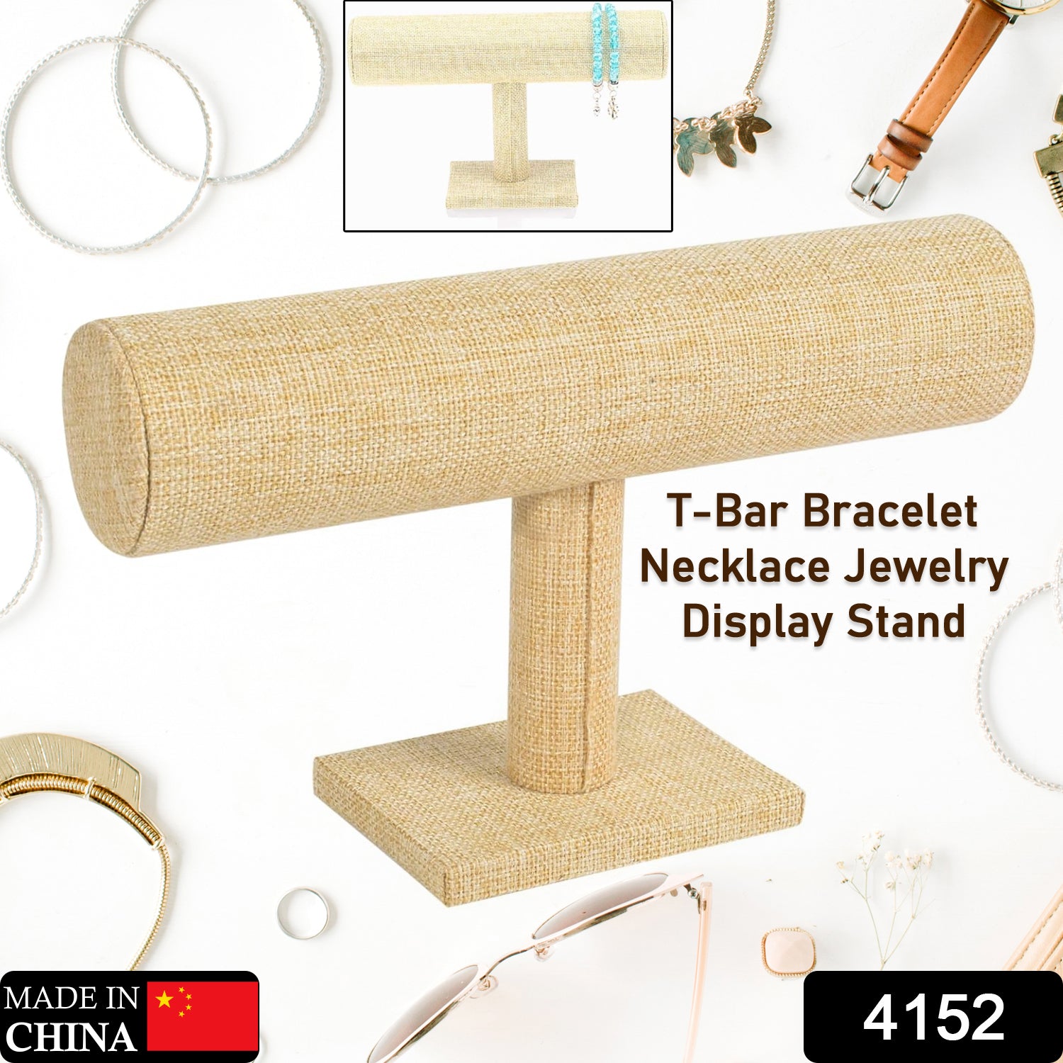 Jewelry Display Rack Bracelet Display Portable Bracelet Stand Jewelry Stand Organizer T Bar Stand Dispaly Rack Jewelry Display Stand Watch T- Flower Display Stand Appendix Necklace (1 pc) - Bhavnagar Deodap