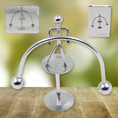 Mini Steel Balance Toy (1 Pc): Desk Decor, Perpetual Motion, Physics Toy - Bhavnagar Deodap