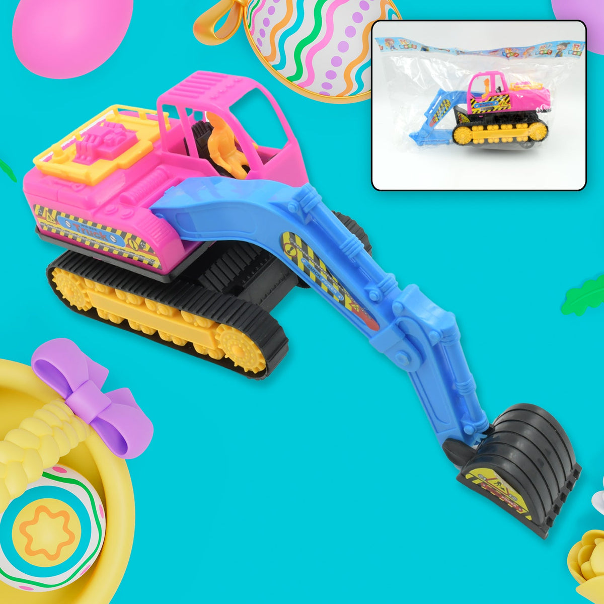 Friction Powered Construction JCB for Kids, Plastic Moving Smooth, Construction Vehicles for Kids | Construction Toy | Pull Back | Toys Mini Construction Series (1 Pc) - Bhavnagar Deodap