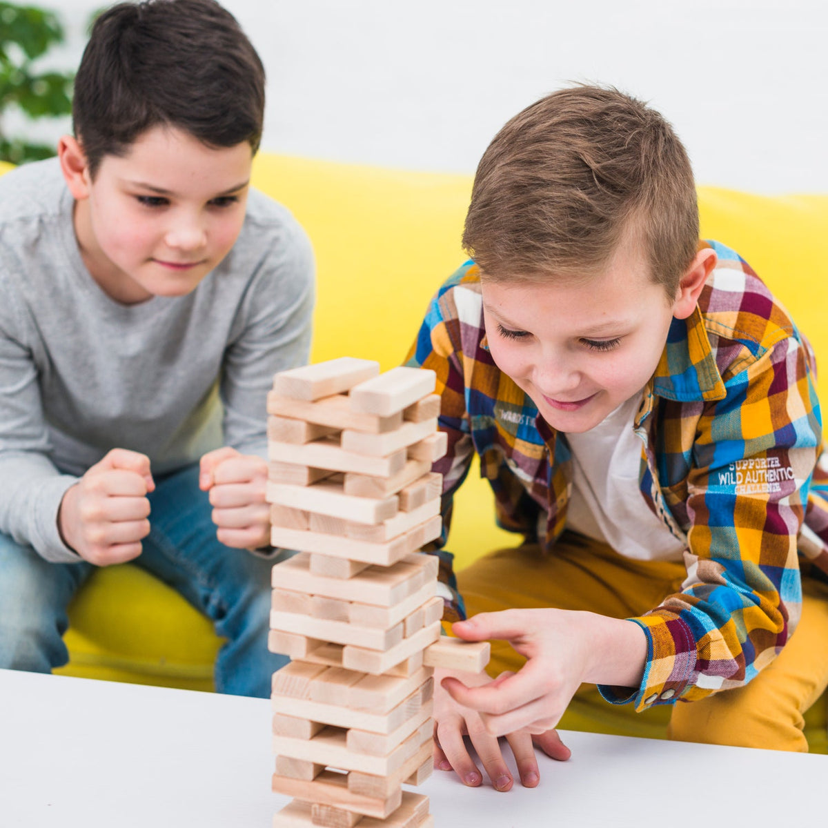 54 Pcs Blocks 4 Dices Wooden Tumbling Stacking Building - Bhavnagar Deodap