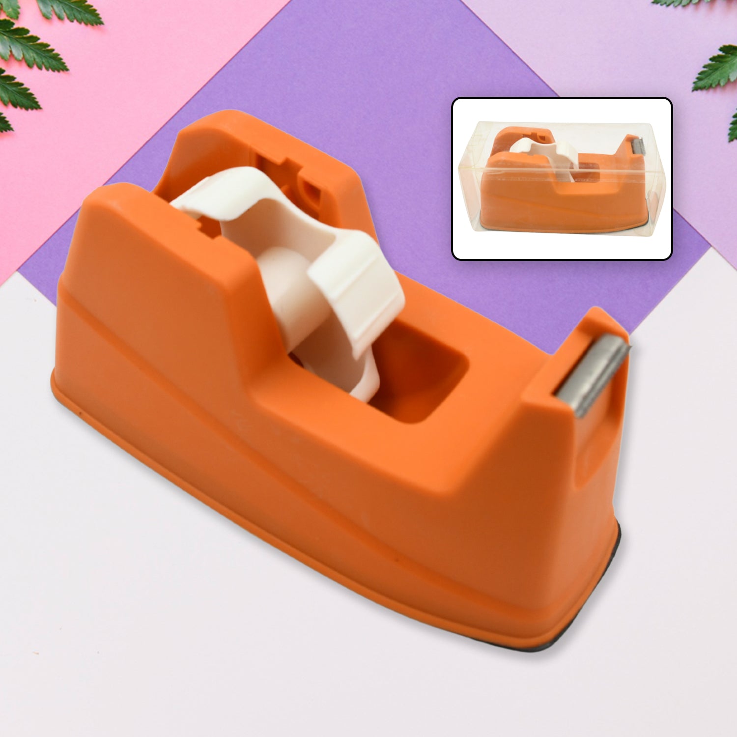 Plastic Tape Dispenser Cutter for Home Office use, Tape Dispenser for Stationary, Tape Cutter Packaging Tape (1 pc / 605 Gm) - Bhavnagar Deodap