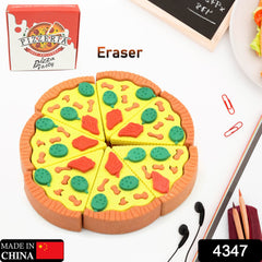 3D Pizza Slices Kids Favourite Food Eraser, Pizza 7 slice eraser for kids Adults fast food lover Stationary Kit Fancy & Stylish Colorful Erasers, for Return Gift, Birthday Party, School Prize - Bhavnagar Deodap