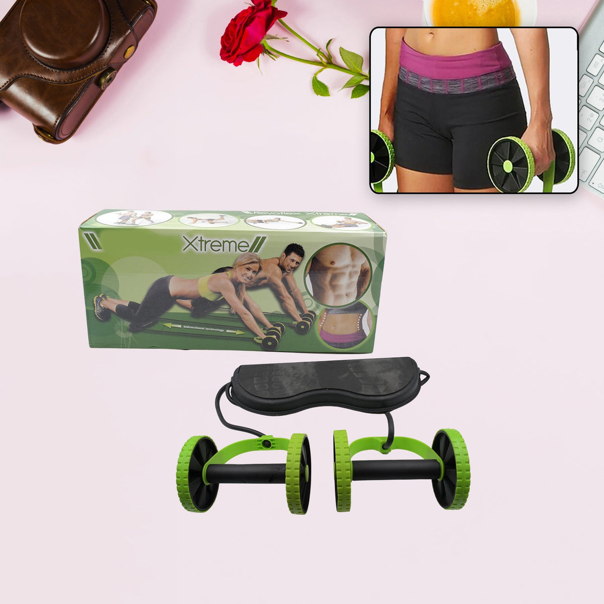 Professional Fitness Imported Ab Builder Ab Care Xtreme Fitness  Resistance Exerciser Resistance Tube Ab Slimmer Rope Exerciser Body Building Home Gym Trainer for Both Men & Women (1 Pc) - Bhavnagar Deodap