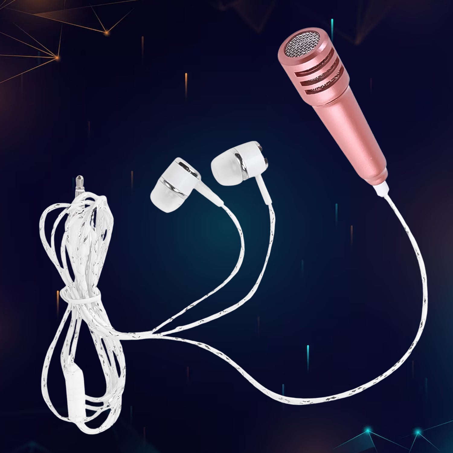 Mini Microphone Mic with Earphone for Voice Recording, Mike Mic Microphone with Handsfree for Mobile Computer, Headphone Handfree Earphone Usb Microphone Vocal Gift Miniature Children (1 Pc) - Bhavnagar Deodap