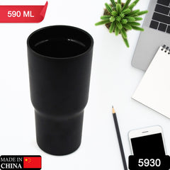 STAINLESS STEEL VACUUM INSULATED GLASS COFFEE CUPS DOUBLE WALLED TRAVEL MUG, CAR COFFEE MUG (590ml) - Bhavnagar Deodap