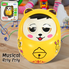 Musical Roly Poly Toys for Baby | Push and Shake Wobbling Toy with Music | Tumbler Doll Toy for Babies | Sound Balancing Doll Toys for Baby Boys, Girls 8+ Months Multicolor (1 Pc) - Bhavnagar Deodap