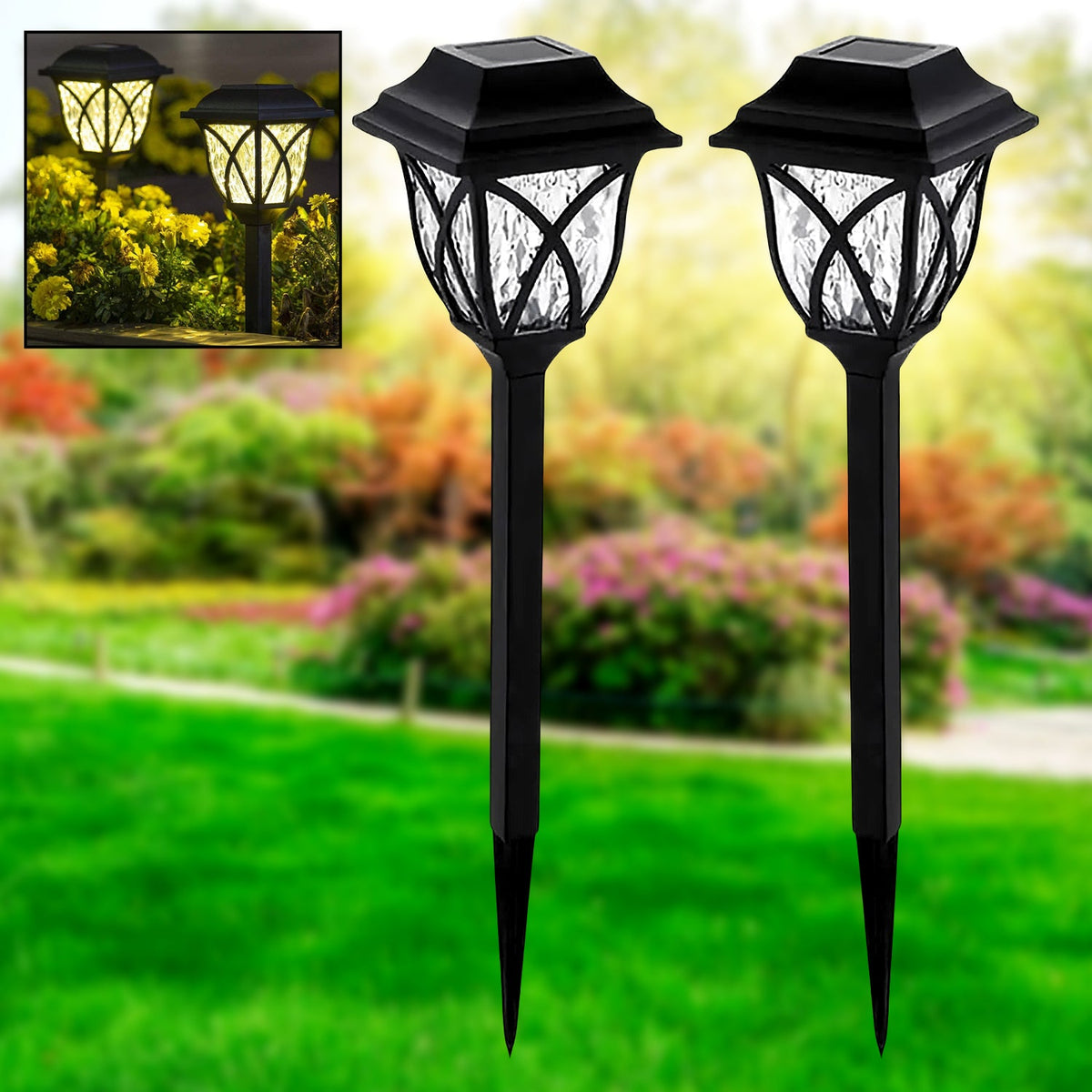 Solar Garden Lights LED Outdoor Stake Spotlight Fixture for Garden Light (Pack of 2pc ) - Bhavnagar Deodap