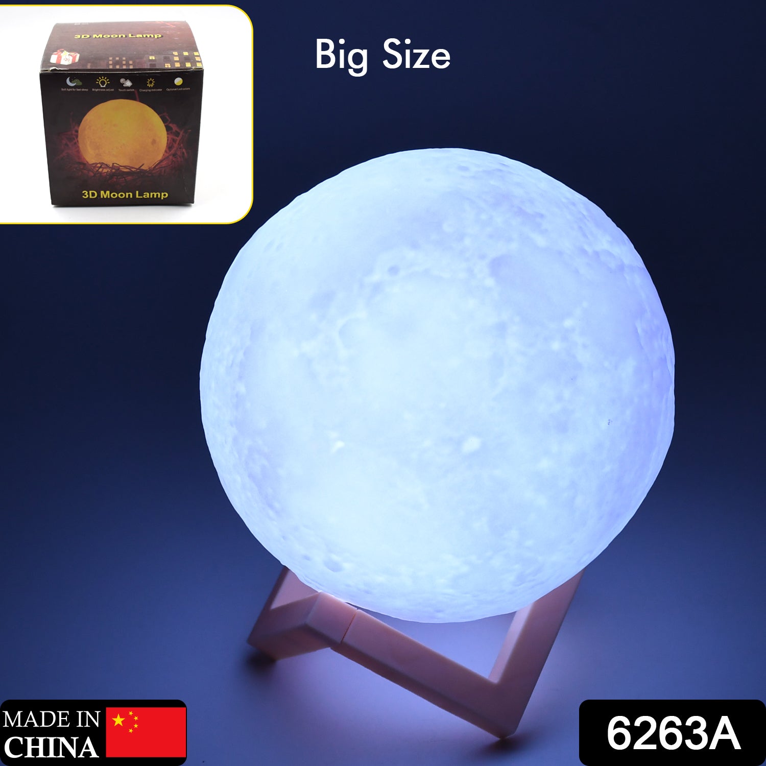 Moon Lamp3D Printing LED Night Light Moon Light with Stand, Warm & Cool, USB Rechargeable for Kid Lover Birthday Day Gift - Bhavnagar Deodap