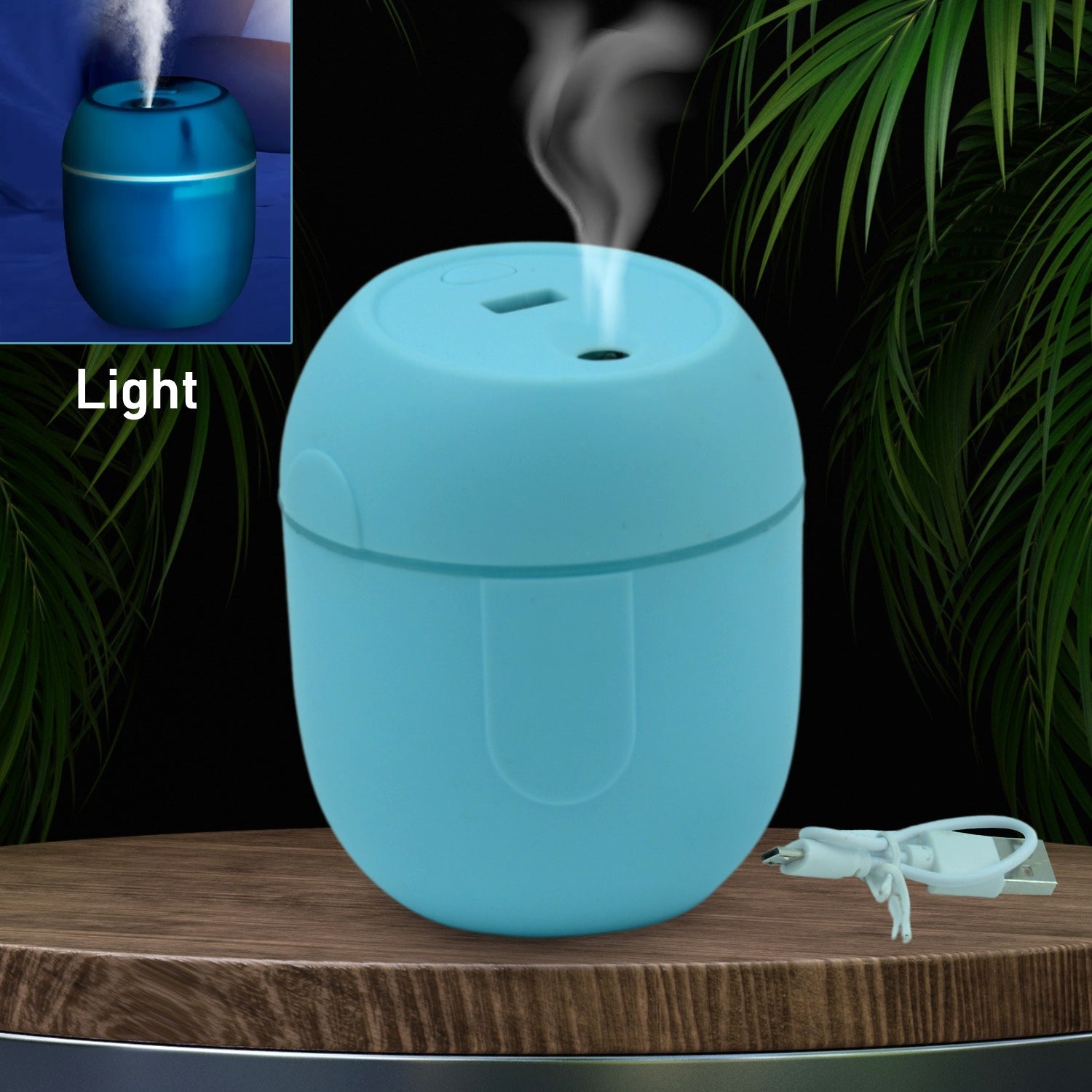 Portable Lighting Mini Humidifier, USB Personal Desktop Air Humidifier for Baby Bedroom Travel Office Home with Light, Cool Mist Humidifier, Essential Oil Diffusers, Cool Mist Humidifiers (250 ML) - Bhavnagar Deodap