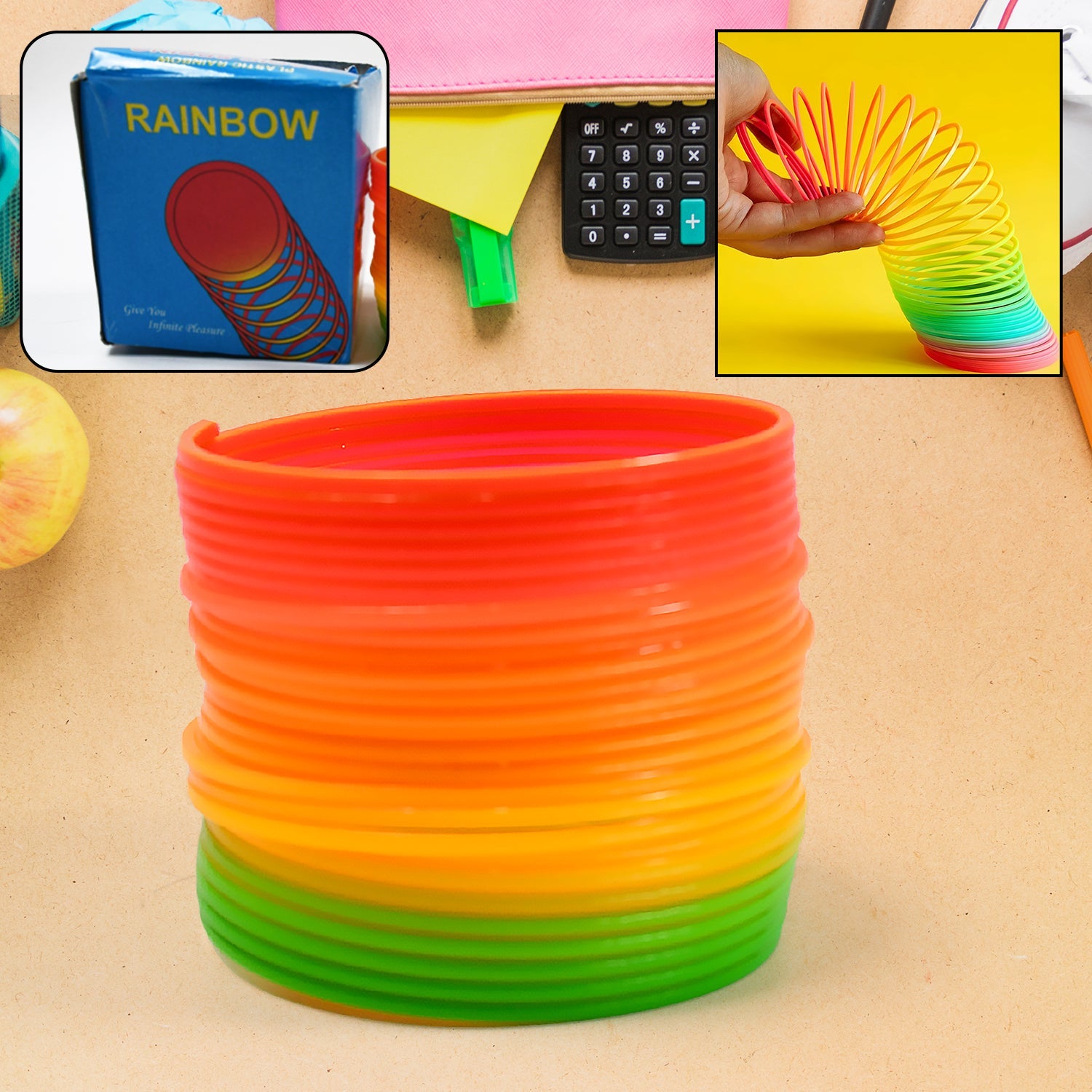 Rainbow Spring, Rainbow Spring Toys, Slinky, Slinky Spring Toy, Toy for Kids, for Kids Adults of All Age Group, for Birthdays, Compact and Portable Easy to Carry (1 Pc) - Bhavnagar Deodap