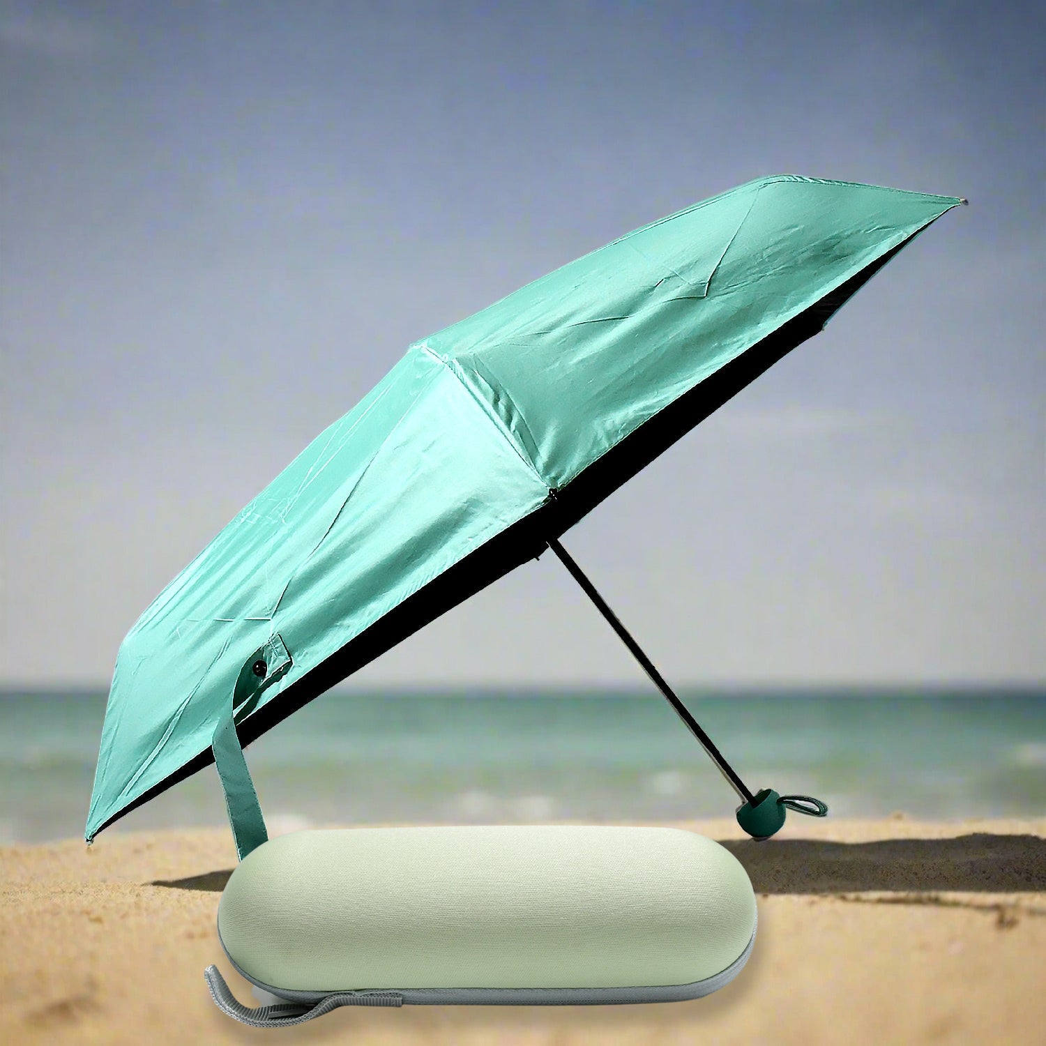 5 Fold Manual Open Umbrella With Capsule Case | Windproof, Sunproof & Rainproof with Sturdy Steel Shaft & Wrist Straps | Easy to Hold & Carry | Umbrella for Women, Men & Kids  - Bhavnagar Deodap