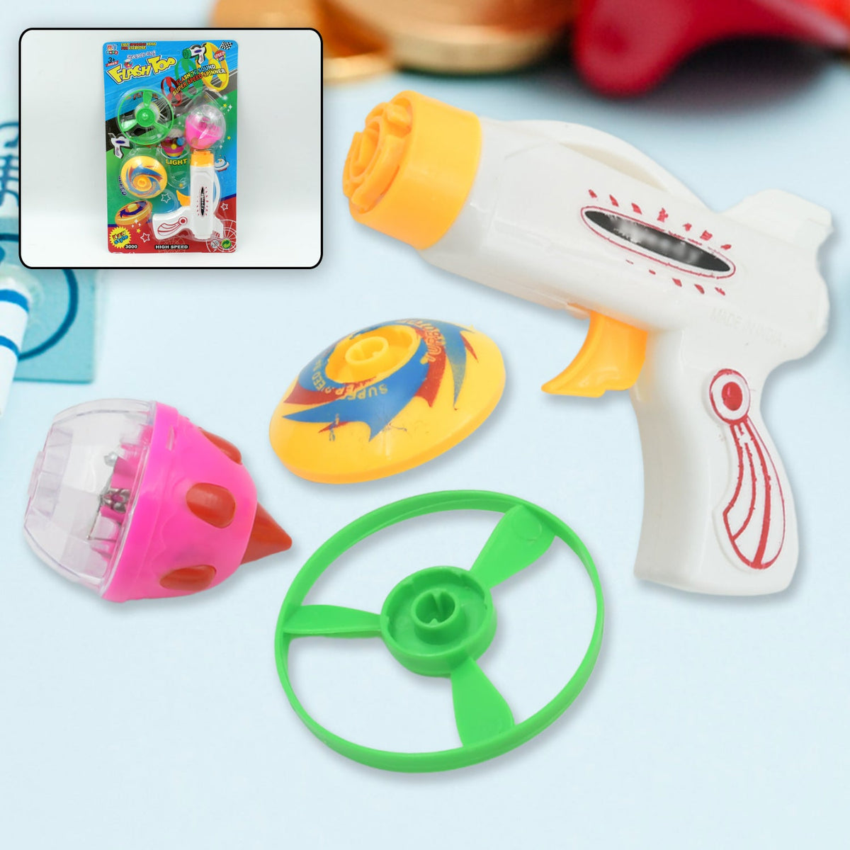 Flash & Sound Super Speed Spinner Gun Set for Kids (Battery Not Included / 1 Pc ) - Bhavnagar Deodap