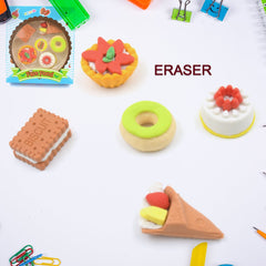 3D Fast Food Fancy & Stylish Colorful Erasers, Mini Eraser Creative Cute Novelty Eraser for Children Different Designs Eraser Set for Return Gift, Birthday Party, School Prize, Fast Food Set Eraser ( 5 pc Set ) - Bhavnagar Deodap