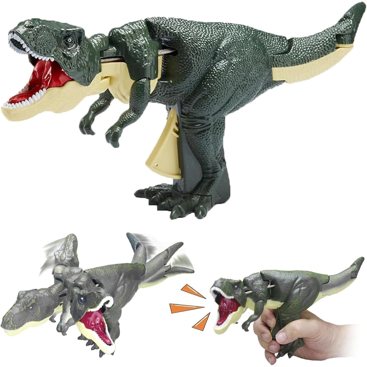 Dinosaur Roaring Toys Trigger, Dinosaurs Toys with Dinosaur Sound Lighting Model Vibrating Head Moving (3 + Years / 1 Pc) - Bhavnagar Deodap