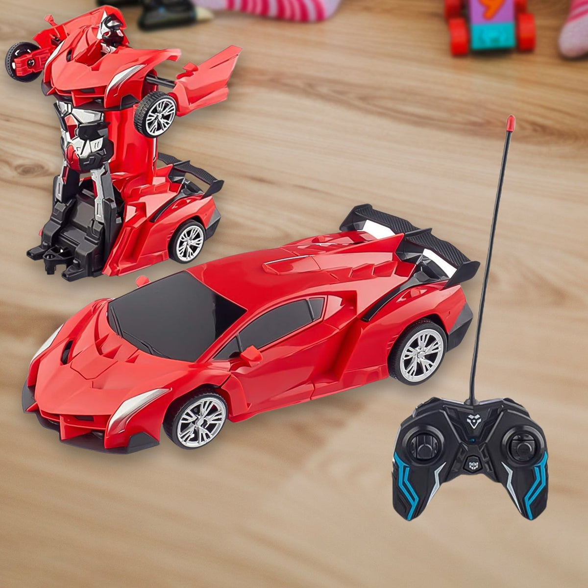 2 In 1 Automatic Robot Converted Remote Control Car With Light Scale 360°Drifting Deformation Robot Car Toy Kids Boys, Robot Convert Unique Toy For Boys (1 Pc) - Bhavnagar Deodap