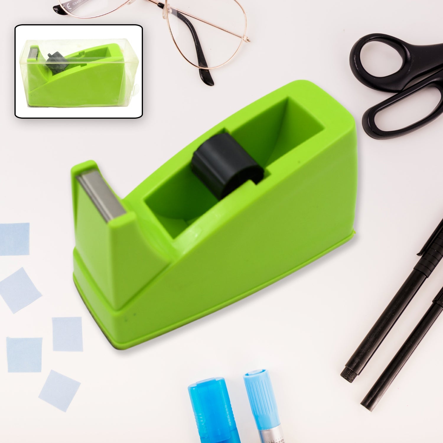 Plastic Tape Dispenser Cutter for Home Office use, Tape Dispenser for Stationary, Tape Cutter Packaging Tape School Supplies (1 pc / 515 Gm) - Bhavnagar Deodap