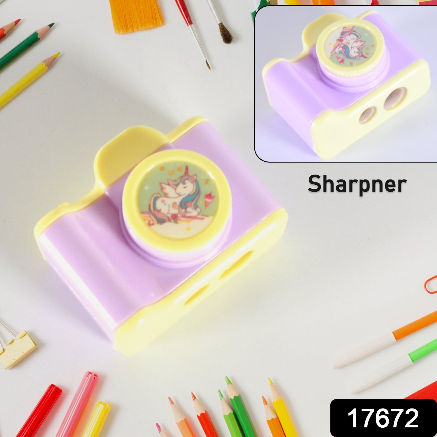 Camera Shape Pencil Sharpener | Simple Student Office Sharpener | Fashionable and Convenient, Lightweight Manual Sharpener for Kids Boys Girls Birthday Return Gifts (1 Pc) - Bhavnagar Deodap