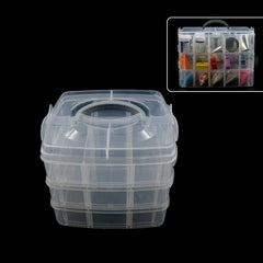 Versatile 18-Grid 3-Layer Transparent Plastic Organizer Box with Adjustable Dividers for Jewelry & Fishing Hooks - Bhavnagar Deodap