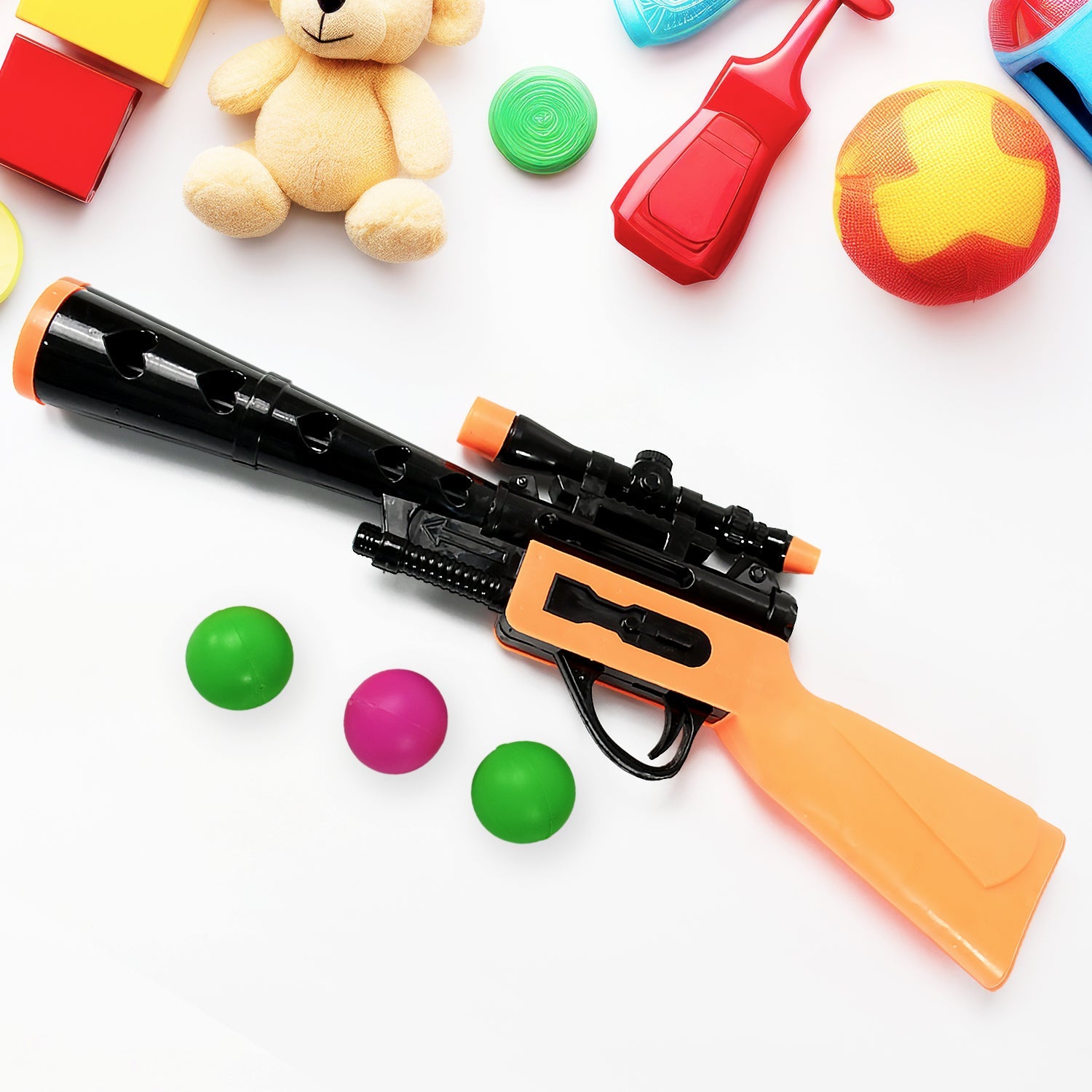 Manual Big Shooting 3 Ball Gun Toy shoot super ping pong gun for kids, Plastic Balls Shooting Gun Toys For Boys Kids High Quality Gun - Bhavnagar Deodap