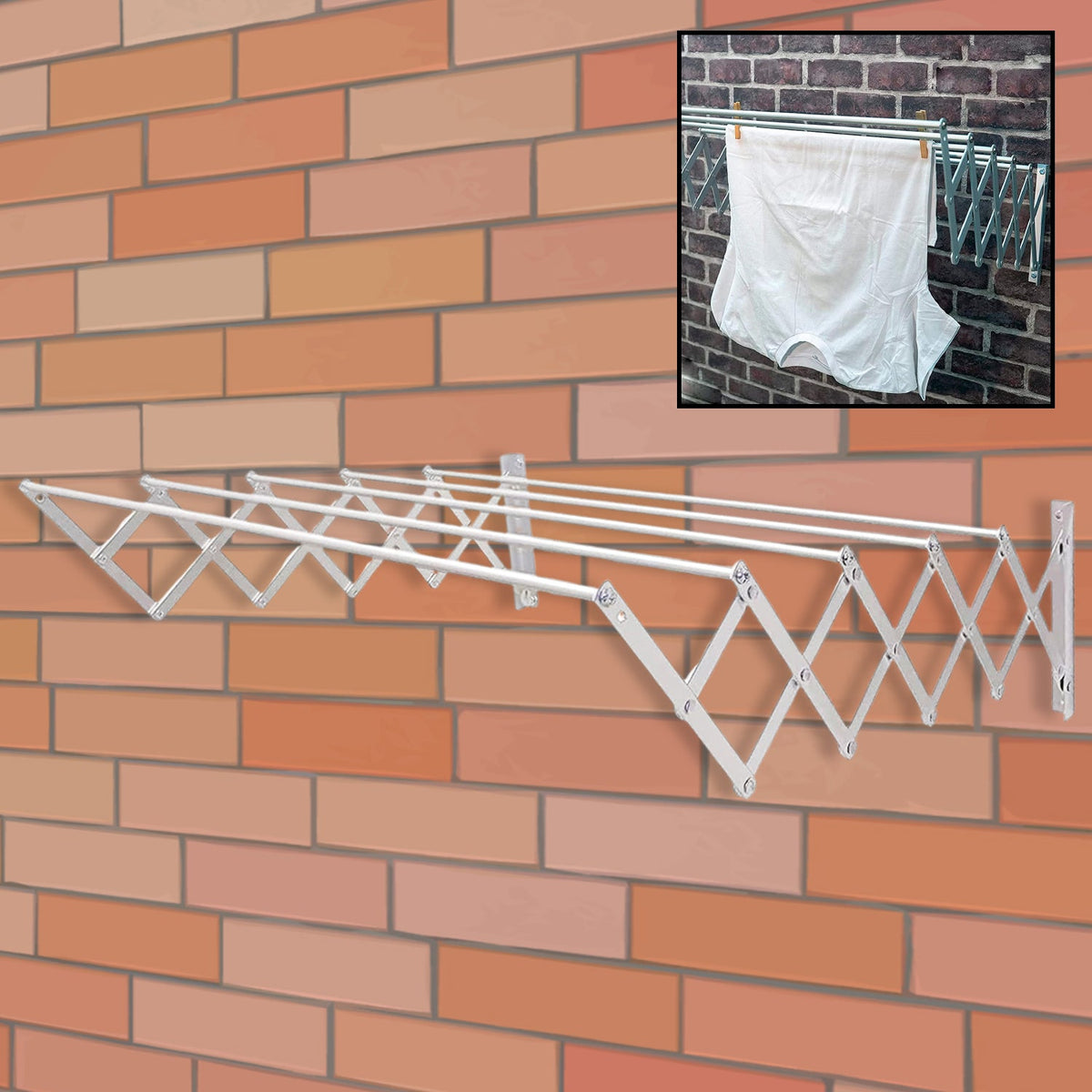 Foldable Extendable Drying Rack | Suitable for Hanging All Types of Clothes | Ideal for Interior and Exterior, Made of High Resistance Aluminum for Bathroom Indoor Outdoor - Bhavnagar Deodap