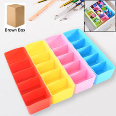 Multi-Function Desktop Drawer Storage Box Clothing Organizer 5 Grid Storage Box Underwear Socks ,Ties Organizer Box (4 Pc Set) - Bhavnagar Deodap