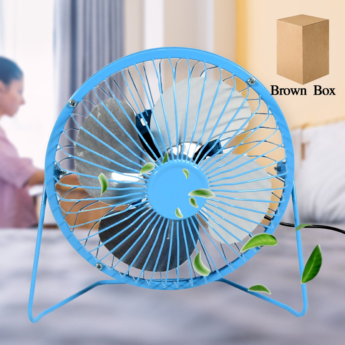 USB Table Desk Personal Metal Electronic Fan, Compatible with Computers, Laptops, Student Dormitory, Suitable For Office, School Use (1 Pc) - Bhavnagar Deodap