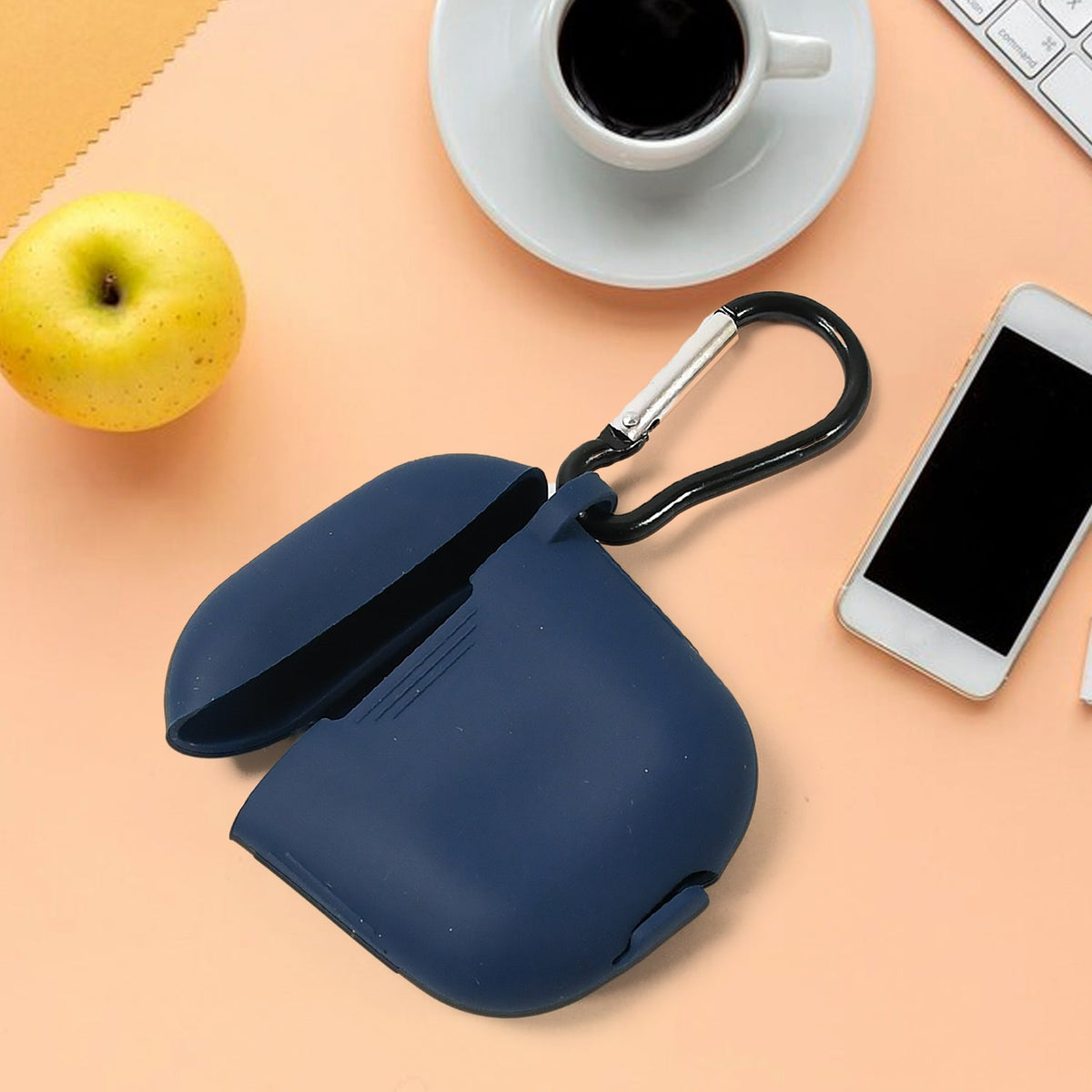 Silicone Shockproof Protection Wireless Headphones Carrying Box Cover with Metal Keychain - Bhavnagar Deodap