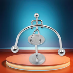 Mini Steel Balance Toy (1 Pc): Desk Decor, Perpetual Motion, Physics Toy - Bhavnagar Deodap