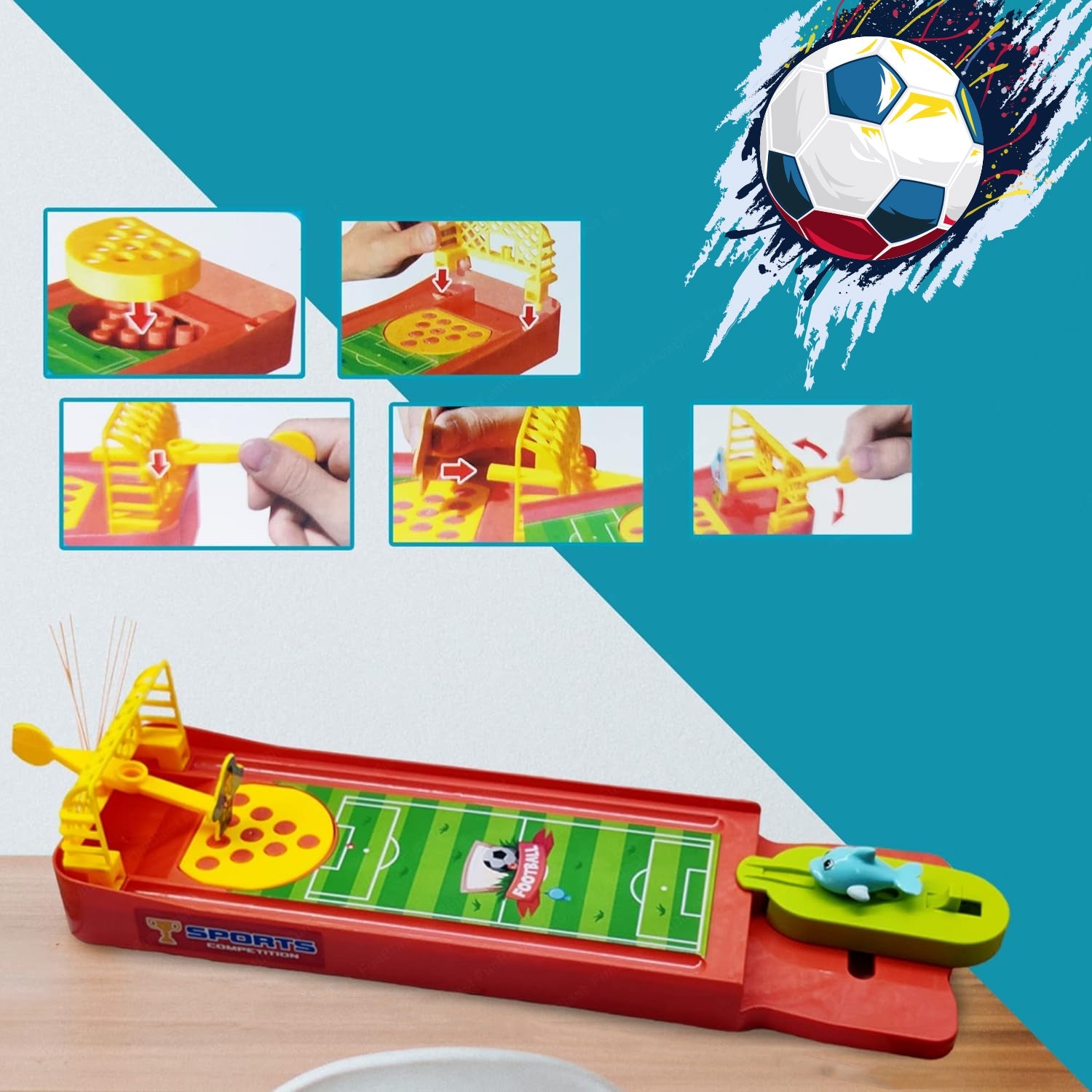 Mini Table Top Finger Football Game for Kids-Desktop Game for Kids & Adults, Fun Indoor Finger Bowling Game for Boys & Girls, Family Board Game - Bhavnagar Deodap