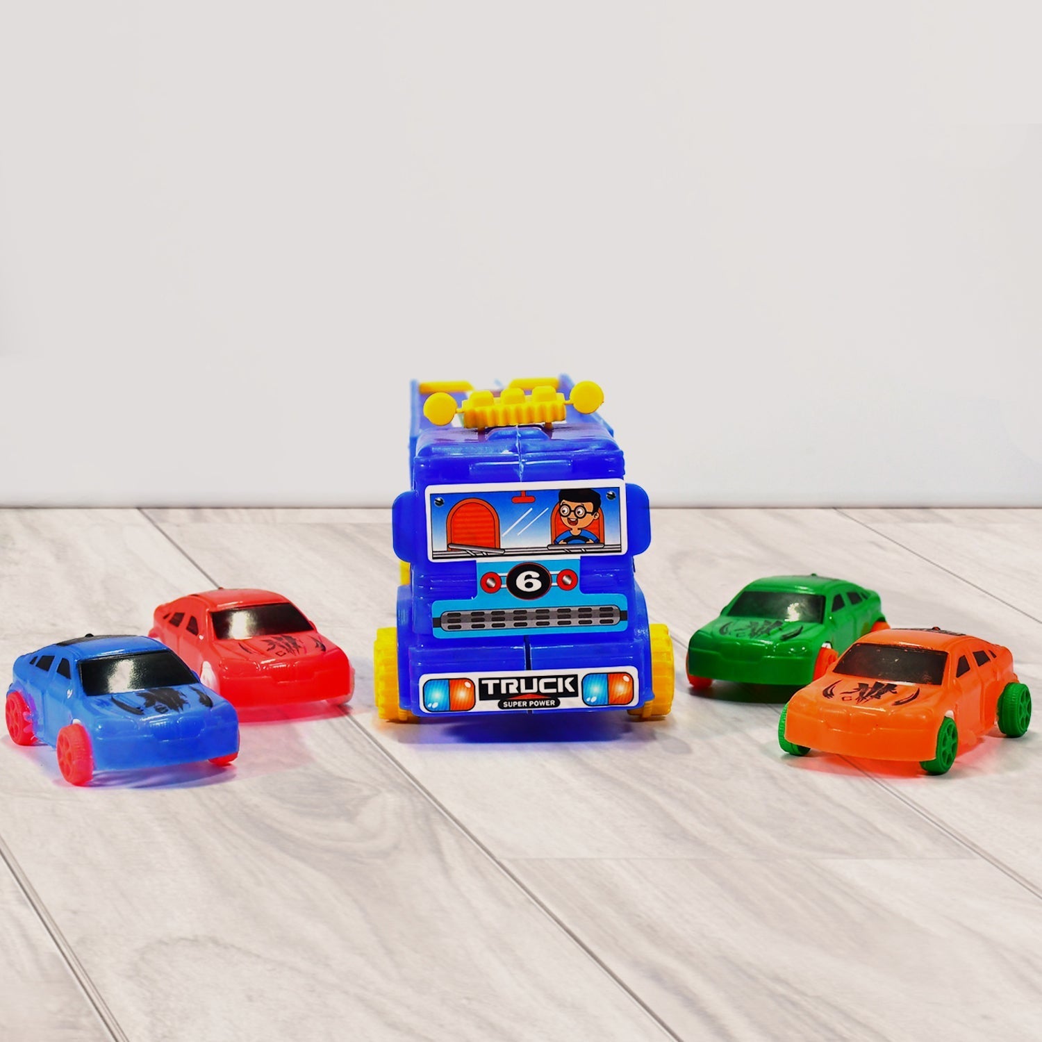 4442 Toy Set Truck with 4 Mini Cars Toy Vehicles for Children 