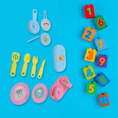 Plastic Portable Cooking Kitchen Play Set Play Kitchen Set Toy with  Basket, Knife & Various Types of Kitchen Play toy Set Cooking Play Set Colourful Cooking Tools, Children Learn Play Fun Toddler - Bhavnagar Deodap