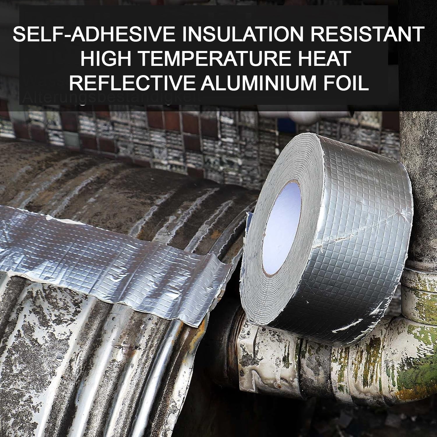 Self-Adhesive Insulation Resistant High Temperature Heat Reflective Aluminium Foil Duct Tape Roll (1 Pc 796 Gm) - Bhavnagar Deodap