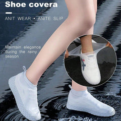 Non-Slip Silicone Rain Reusable Anti skid Waterproof Fordable Boot Shoe Cover (Large Size / 1 Pair / Mix Color) - Bhavnagar Deodap