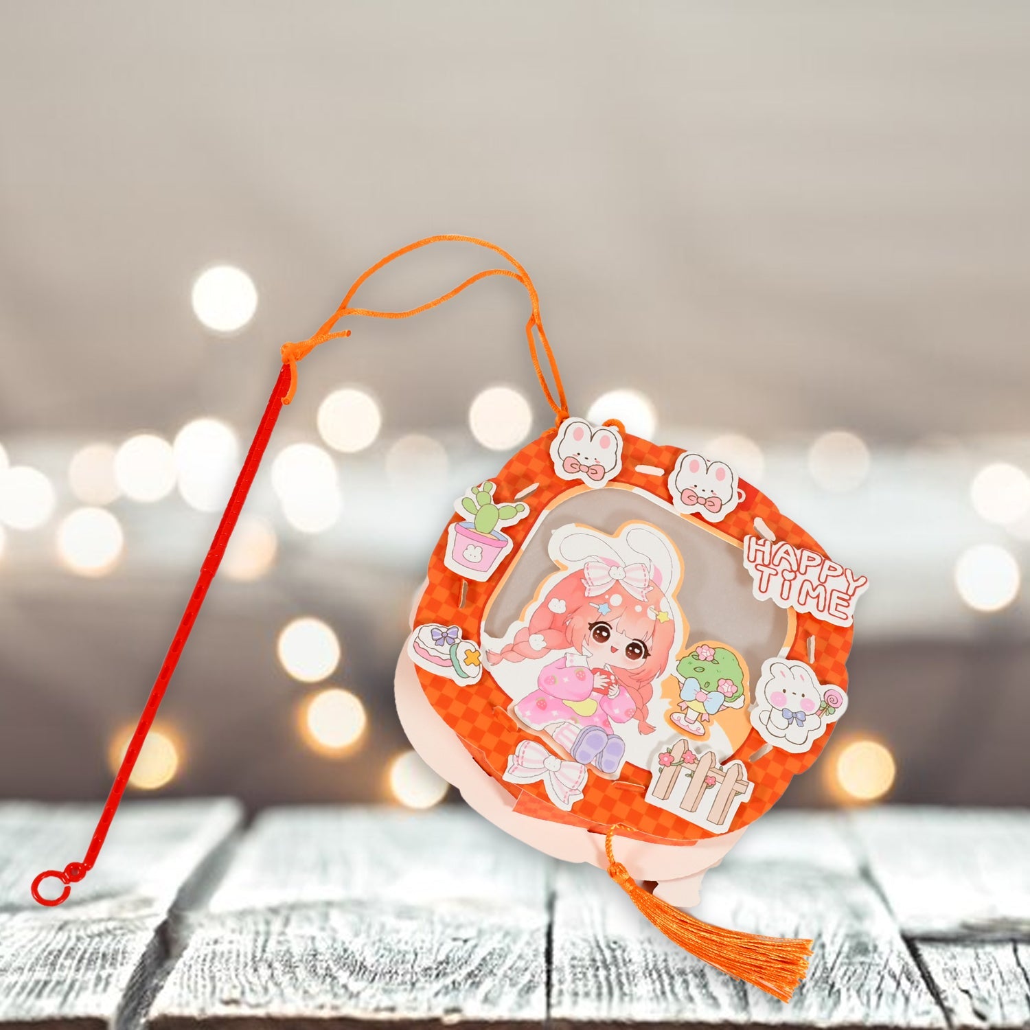 DIY Traditional Lanterns Handmade Cartoon Paper Lanterns, Antique Portable Lantern Hollow-Out Projection Luminescent LED Lamp DIY Hanging Paper Lanterns for Festival Party Decor - Bhavnagar Deodap