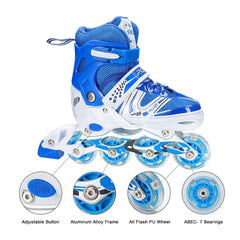 Inline Skates With Led Flashing Light Wheel With Adjustable Length Skate Premium High Quality Skates Pair (Roller Skate , Skating) - Bhavnagar Deodap