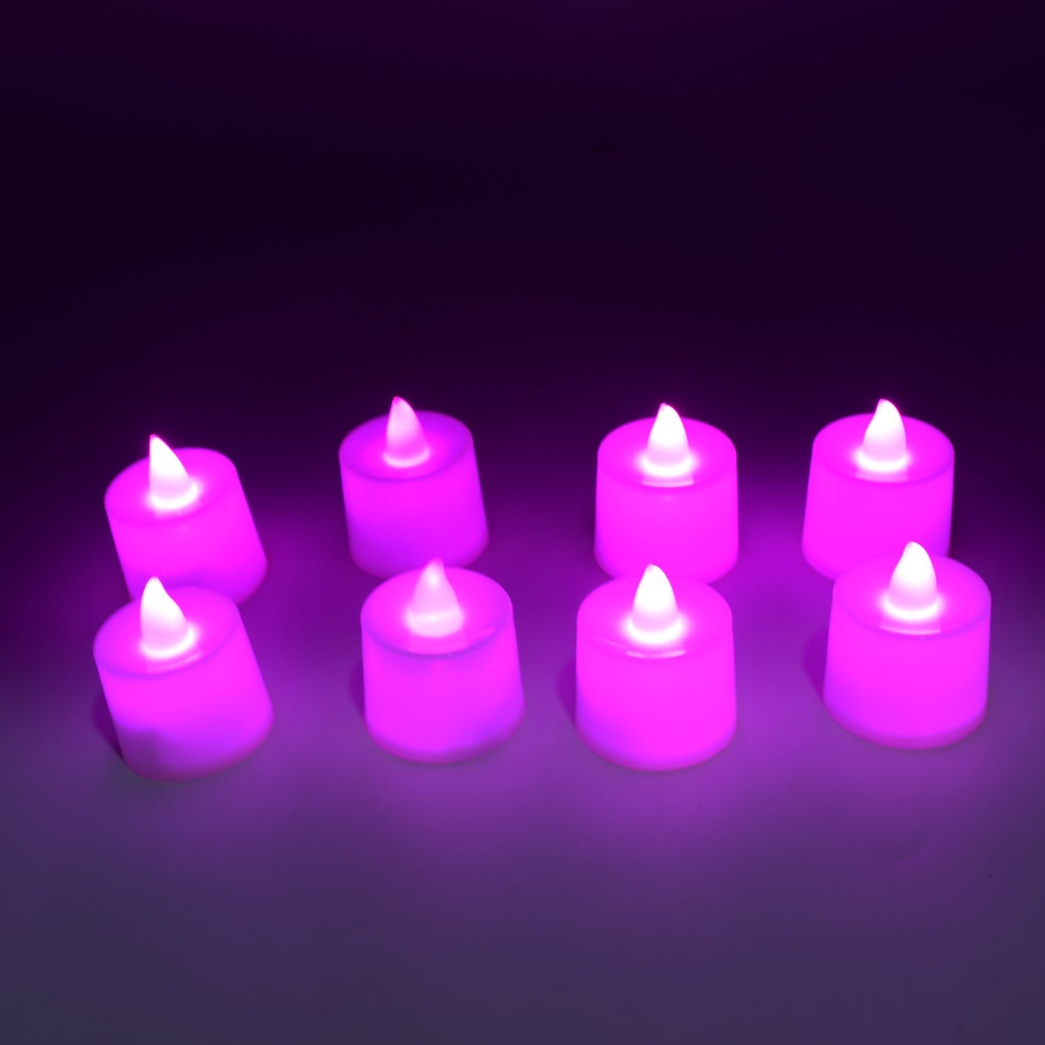 Pink Flameless LED Tealights, Smokeless Plastic Decorative Candles - Led Tea Light Candle For Home Decoration (Pack Of 8pc) ( Diya , Divo , Diva , Deepak , Jyoti) - Bhavnagar Deodap