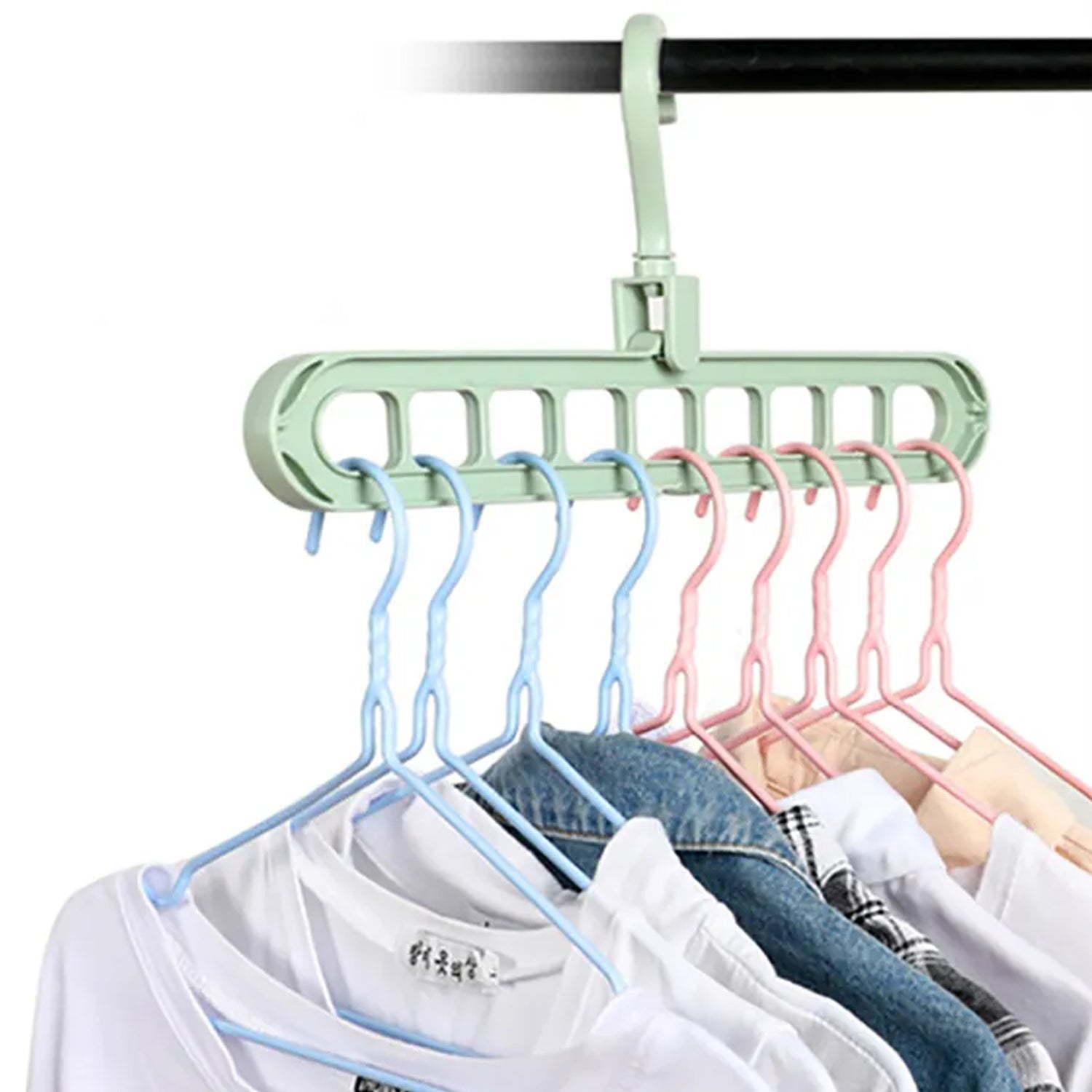 HOLE PLASTIC HANGER HANGING HOOK INDOOR WARDROBE CLOTHES ORGANIZATION STORAGE BALCONY WINDOWSILL SUIT RACKS - Bhavnagar Deodap