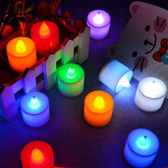 Multicolor LED Tealights Candles (24 Pack): Festive Decorations - Bhavnagar Deodap