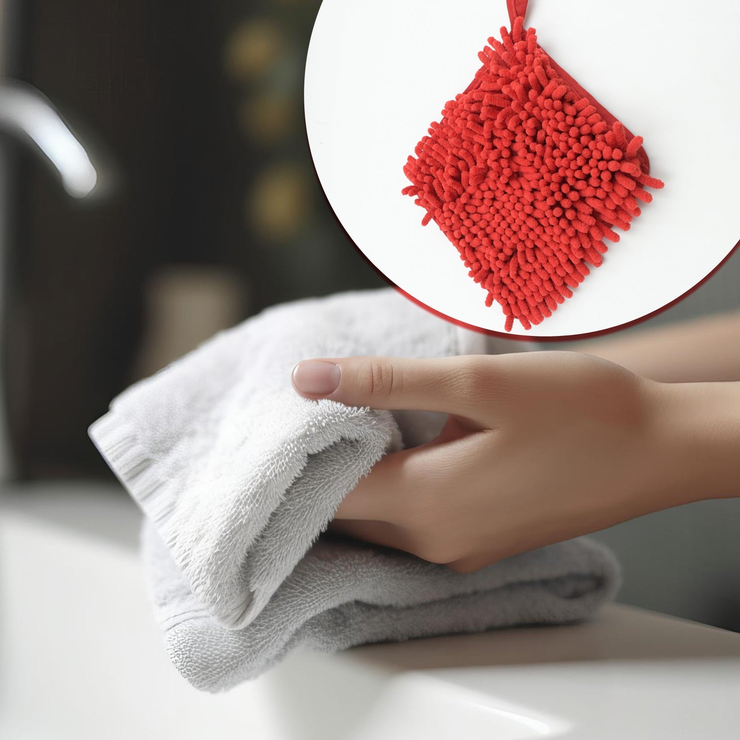 Super Soft Hanging Hand Towel (Microfiber): Ultra Absorbent, Kitchen & Bath - Bhavnagar Deodap