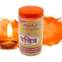 Natural Bhimsheni Camphor (Kapoor) Bhimseni Camphor Kapoor / Kapur Isoborneol Flakes Jar 100gm - Bhavnagar Deodap