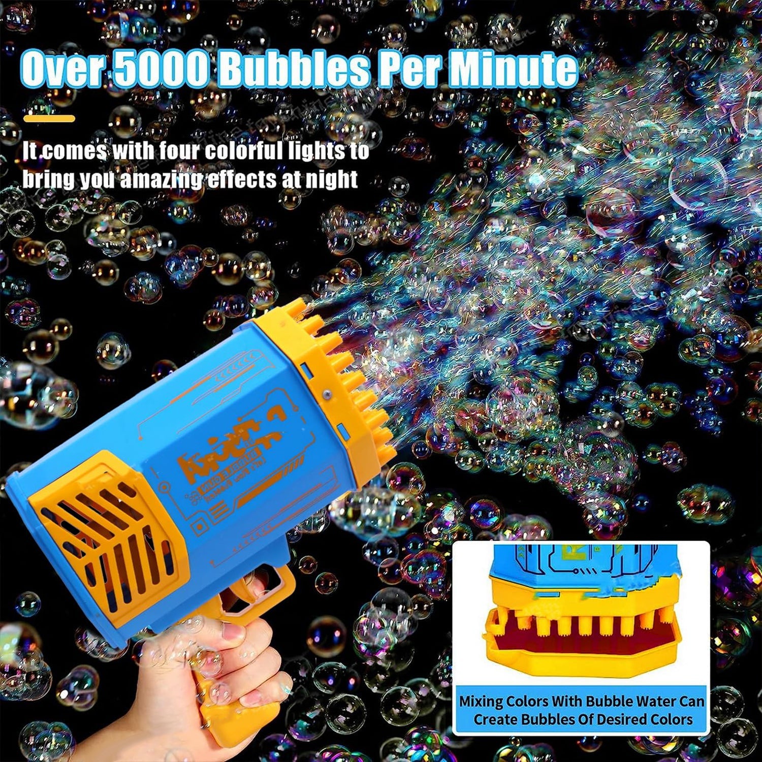 69 Holes Big Rechargeable Powerful Machine Bubble Gun Toys for Kids Adults, Bubble Makers, Big Rocket Boom Bubble Blower Best Gifts - Bhavnagar Deodap