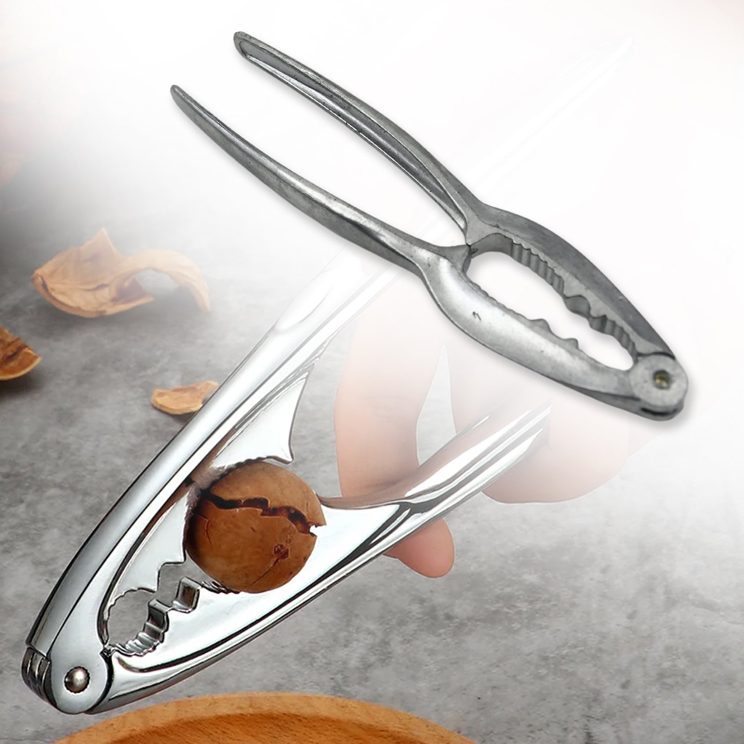 SMALL WALNUT CRACKER, LUXURY DIE CAST STAINLESS ALLOY NUT CUTTER WALNUT CLAMP PLIER PORTABLE SMART WALNUT AKHROT HOUSEHOLD OPEN CORE PLIERS FOR ALL NUTS - Bhavnagar Deodap