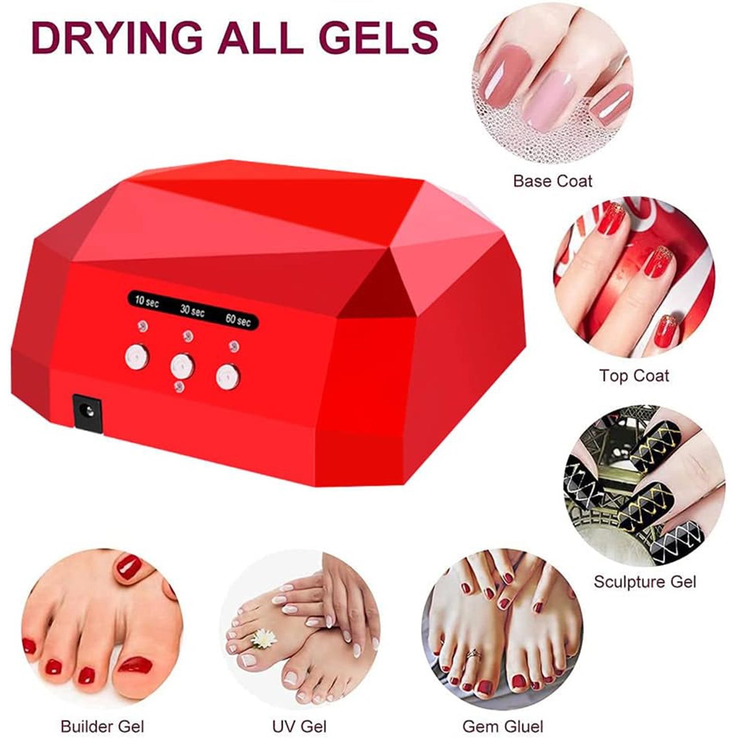 36W LED Nail Dryer Fast Curing Lamp with Motion Sensor (1 Pc)