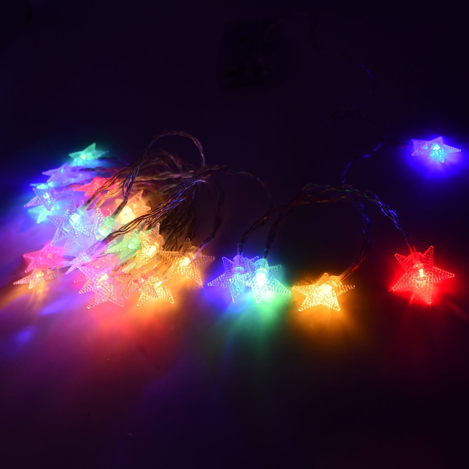 28 LED / Star 3.9 Meter Star Shape Led Light Battery Operated with Flashing Modes for Home Decoration, Kids Room, Waterproof Diwali & Wedding LED Christmas Light Indoor and Outdoor Light ,Festival Decoration (Multicolor Battery Not Included 3.9Mtr) - Bhavnagar Deodap