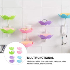 Dabble Layer Flower Self Draining Soap Dish Holder, Bathroom Shower Soap Holder Dish Storage Plate Tray for Bathroom, Kitchen, Bathtub - Bhavnagar Deodap