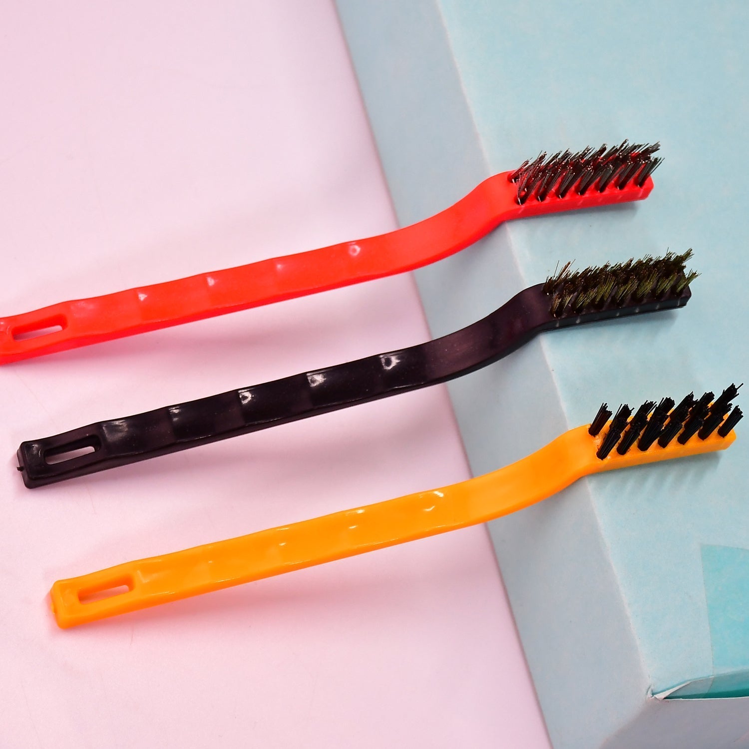 3-Piece Mini Wire Brush Set: Tackle Tough Cleaning Jobs (Multi-Material) - Bhavnagar Deodap