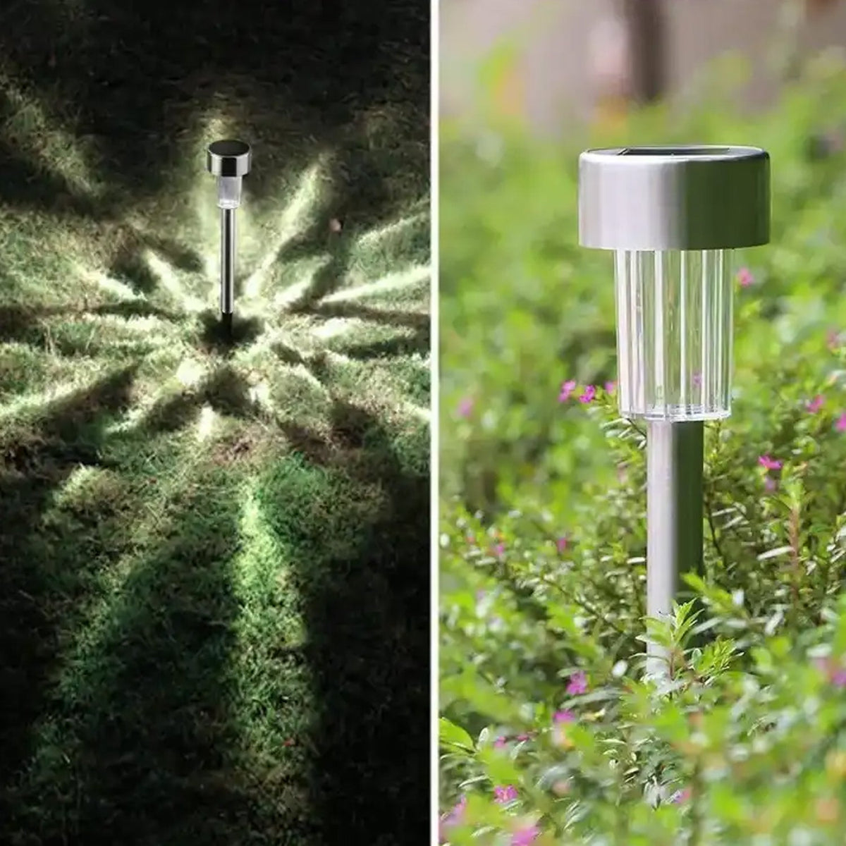 Solar Panel Led Spike Spot Light Landscape Garden Yard Path Lawn Outdors Solar Lamps, Waterproof Outdoor Decorative Landscape Lights for Garden, Patio, Yard, Walkway (2 Pc Set) - Bhavnagar Deodap