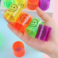 Multicolor Magic Smiley Spring, Spring Toys, Slinky, Slinky Spring Toy, Toy for Kids for Birthdays, Compact and Portable Easy to Carry (12 Pcs Set) - Bhavnagar Deodap