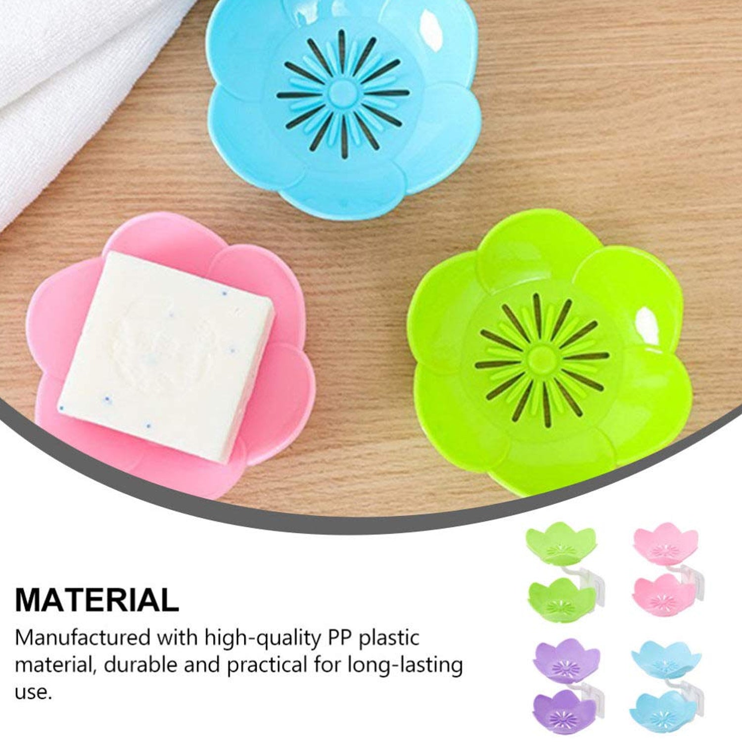 Dabble Layer Flower Self Draining Soap Dish Holder, Bathroom Shower Soap Holder Dish Storage Plate Tray for Bathroom, Kitchen, Bathtub - Bhavnagar Deodap