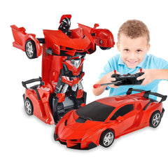 2 In 1 Automatic Robot Converted Remote Control Car With Light Scale 360°Drifting Deformation Robot Car Toy Kids Boys, Robot Convert Unique Toy For Boys (1 Pc) - Bhavnagar Deodap